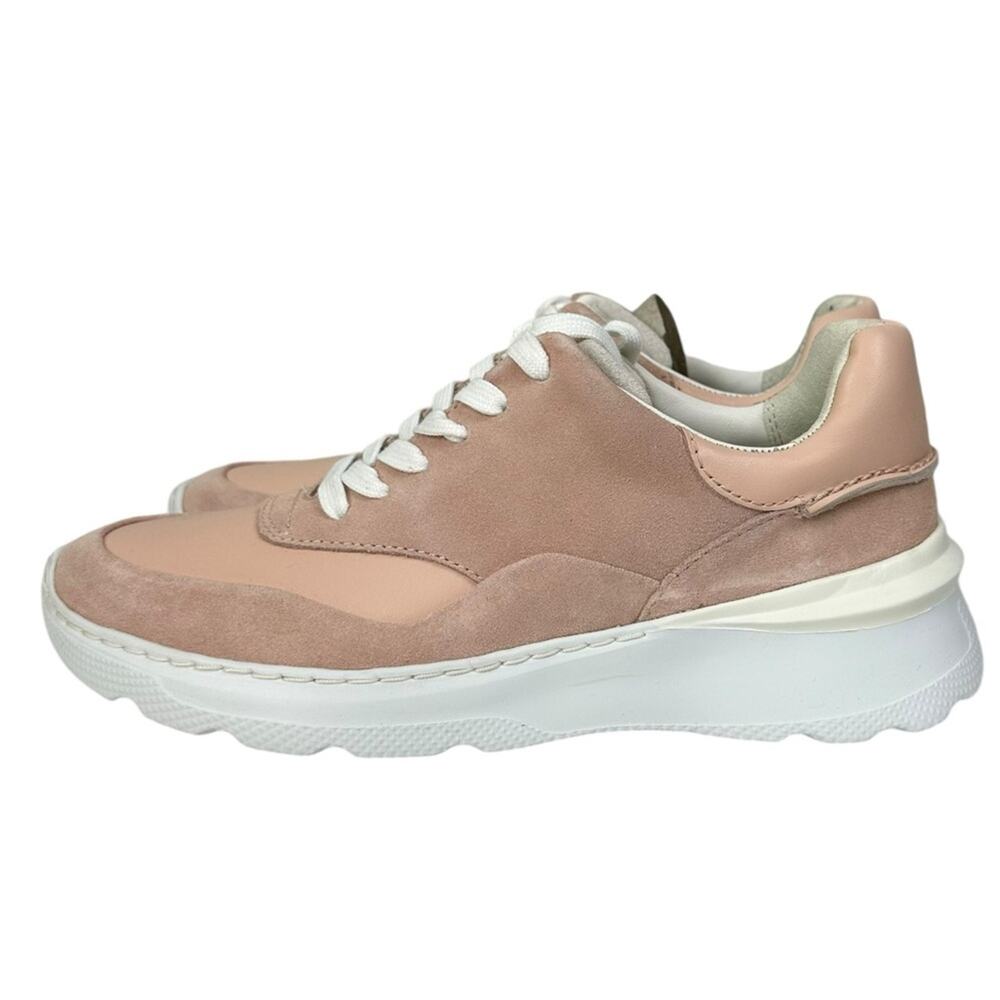 Clarks Sprint Lite Lace Leather Running Shoes Pink White Size 8